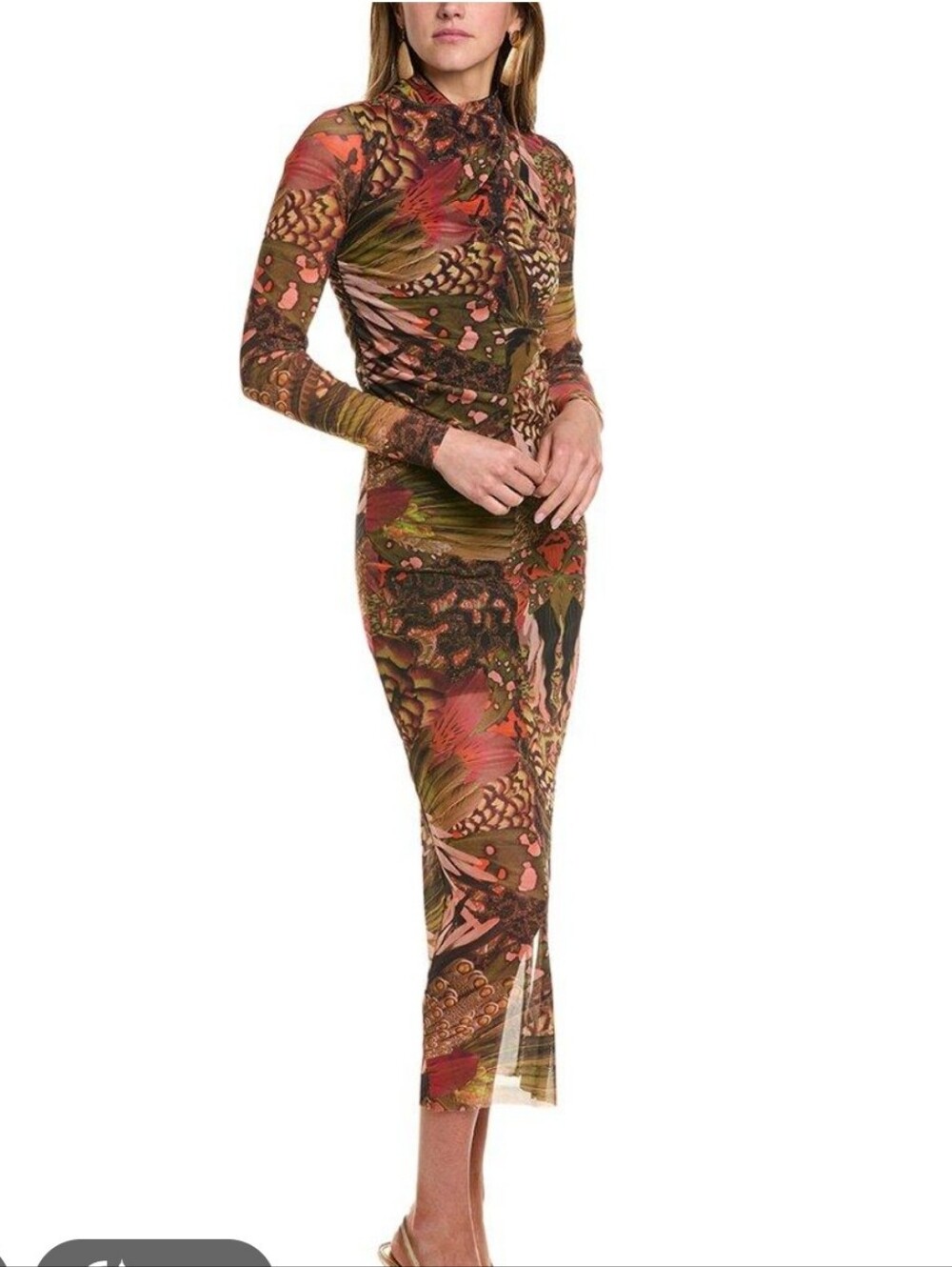 Allsaints Tia Gene Mesh MIDI dress Size 6